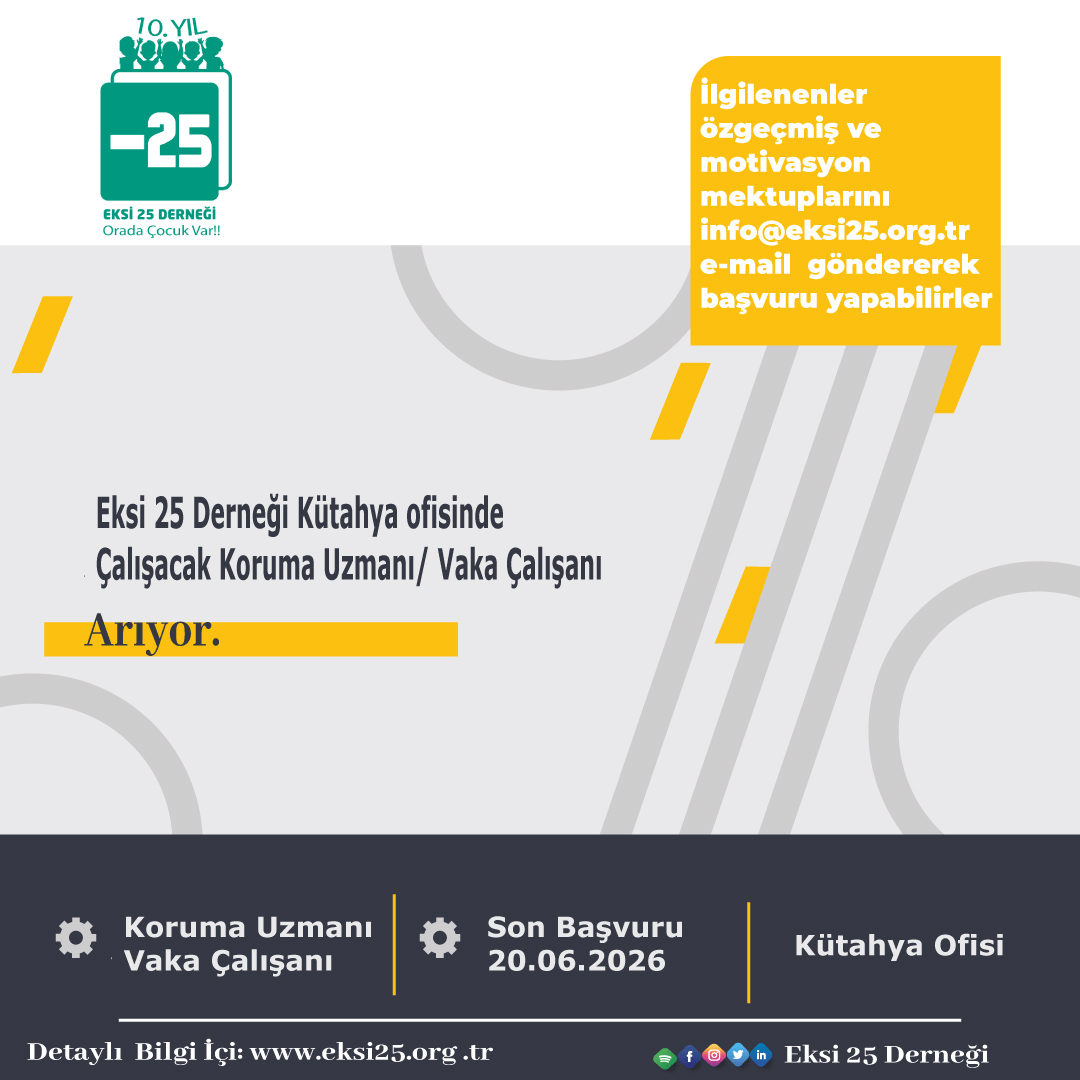 KORUMA UZMANI/VAKA ÇALIŞANI İŞ İLANI